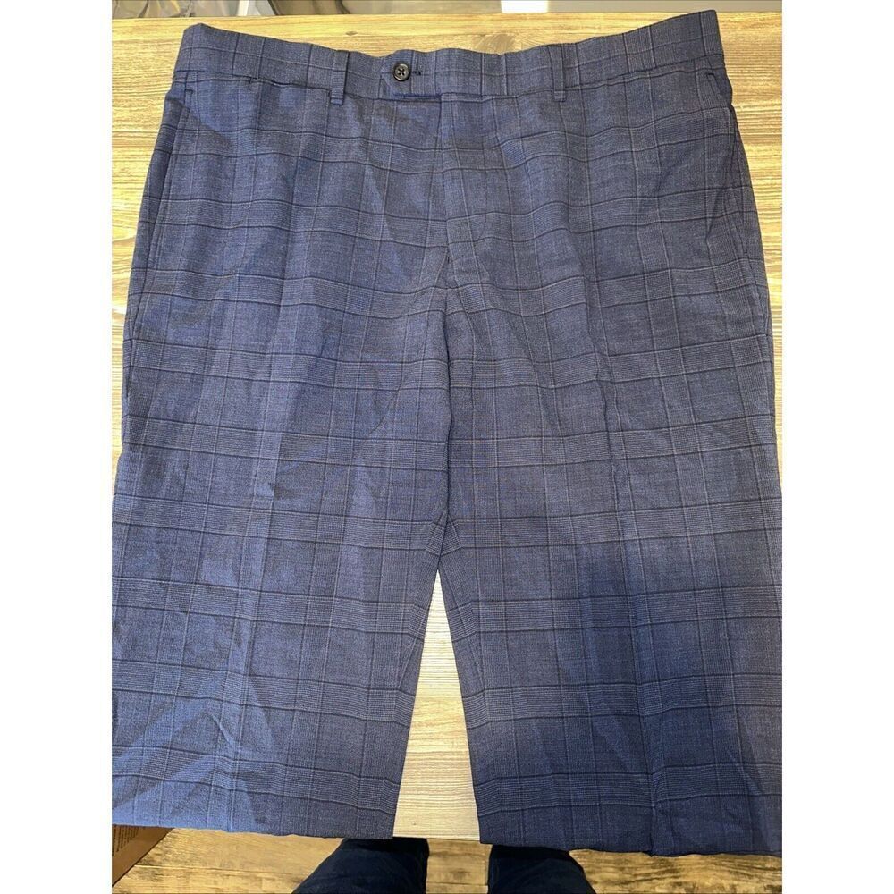 English Laundry Dress Pants. Size 38W X 37L. Blue Tartan Plaid. NWOT. T